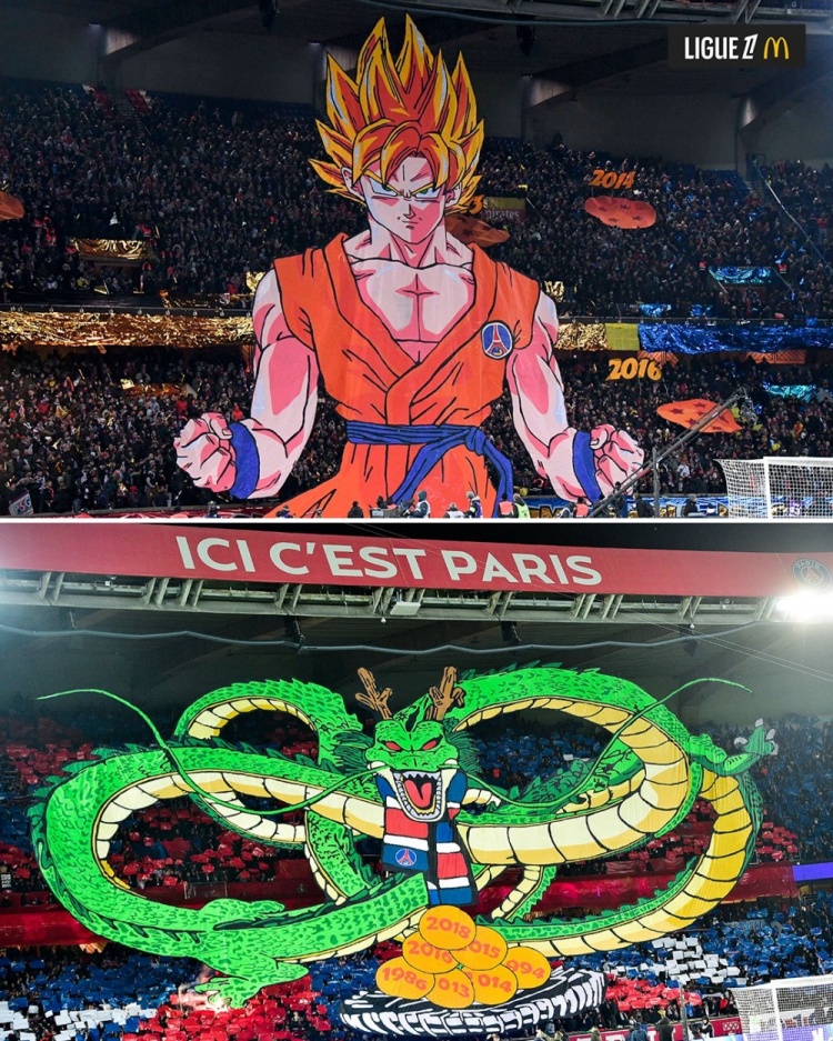 逝世一周年，法甲官推曬昔日巴黎主場(chǎng)龍珠TIFO：鳥(niǎo)山明經(jīng)典永存
